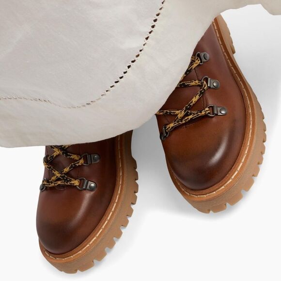 NWOT PRADA Leather Laced Booties Brown Women’s Size 36.5 - Picture 4 of 15